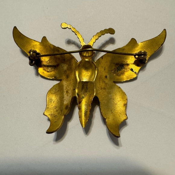 Vintage Spanish Damascene Butterfly Brooch - Picture 3 of 4